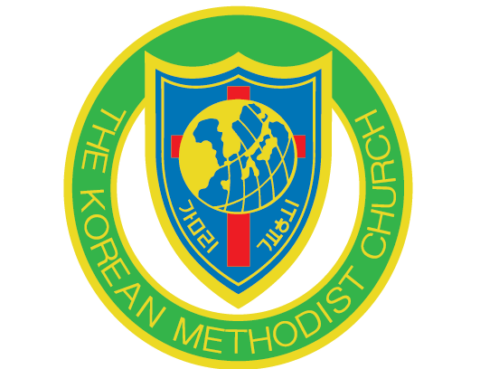 Emblem of The Korean Methodist Church featuring a globe and cross.